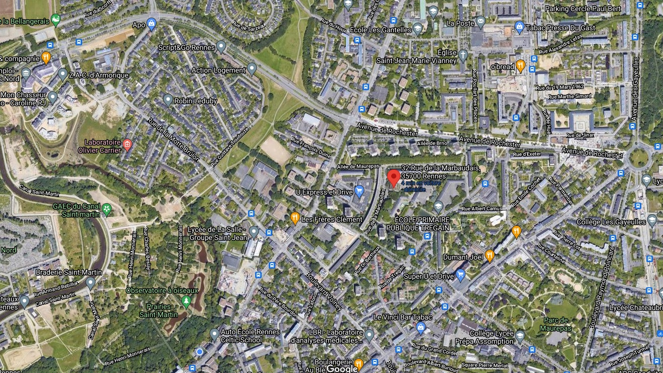 Vue aérienne du quartier La Bellangerais Maurepas